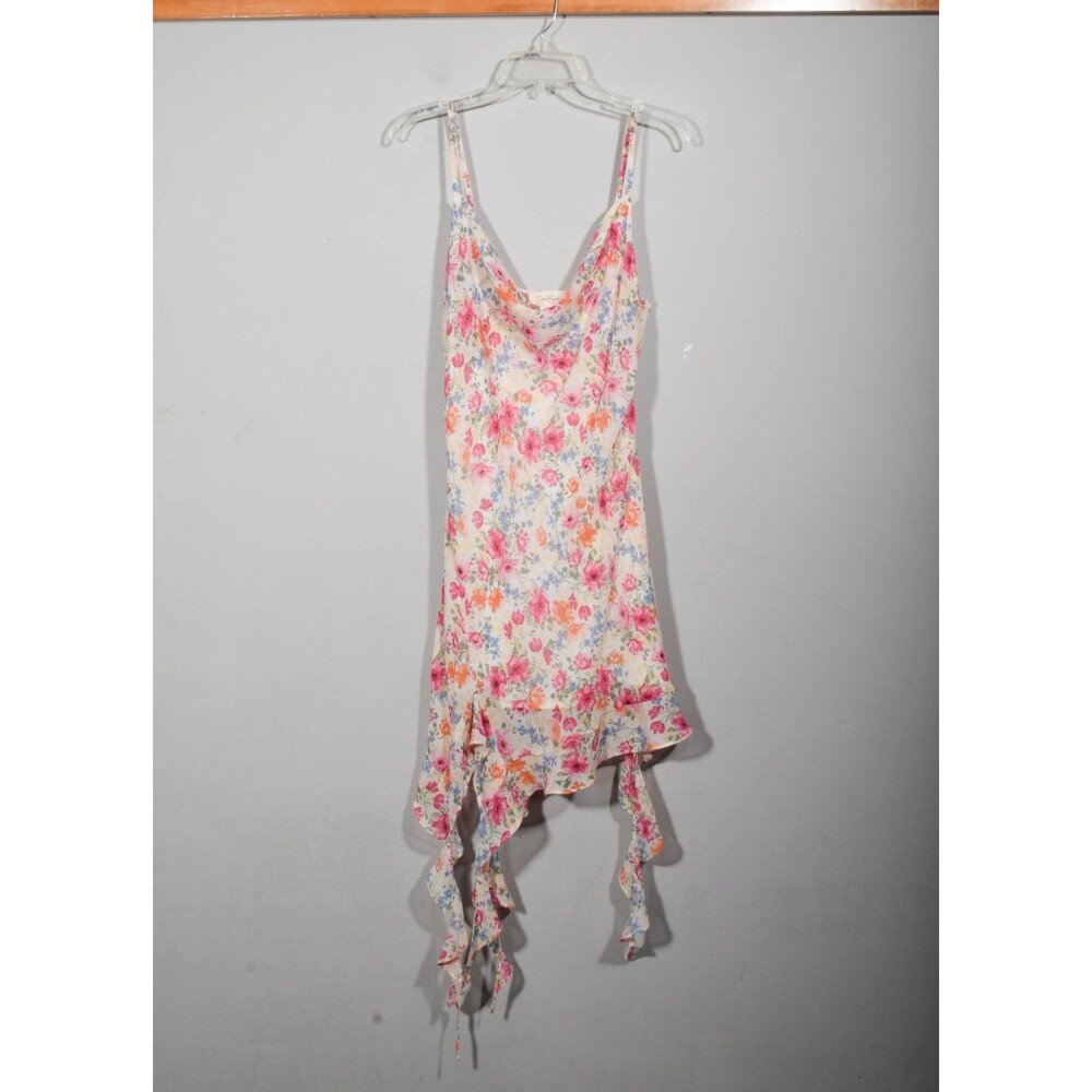 NWT Jessica Simpson Floral Sleeveless Slip Handkerchief Asymmetrical Dress Sz XL
